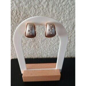 Vintage 1980-90s 2 Tone Crystal French Back Pierced Earrings